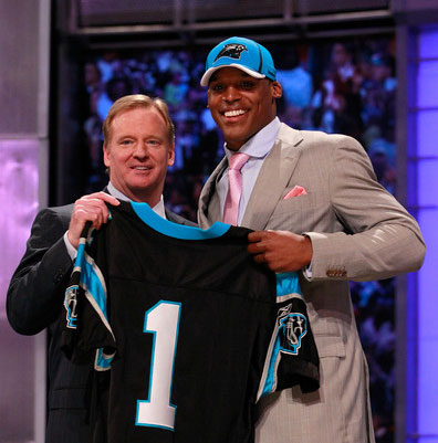 Cam Newton and Roger Goodell. Not pictured: Boos.