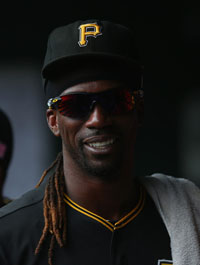  Andrew McCutchen #22 of the Pittsburgh Pirates at Rangers Ballpark in Arlington on September 11, 2013 in Arlington, Texas. 