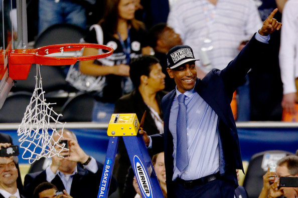  Head coach Kevin Ollie of the Connecticut Huskies acknowledges the crowd after defeating the Kentucky Wildcats 60-54 in the NCAA Men's Final Four Championship at AT&T Stadium on April 7, 2014 in Arlington, Texas. 