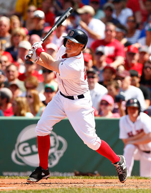  Brock Holt #26 of the Boston Red Sox hits a two-run double in the fourth inning against the Tampa Bay Rays during the game at Fenway Park on June 1, 2014 in Boston, Massachusetts. 