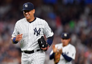 NEW YORK, NY - AUGUST 12: Alex Rodriguez #13 of the New York Yankees leaves the game in the ninth inning against the Tampa Bay Rays at Yankee Stadium on August 12, 2016 in New York City. (Photo by Drew Hallowell/Getty Images)