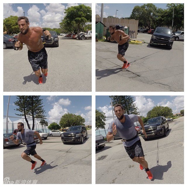 Spurs’ Belinelli isn’t messing around with his offseason training. Pulls an SUV with ropes!