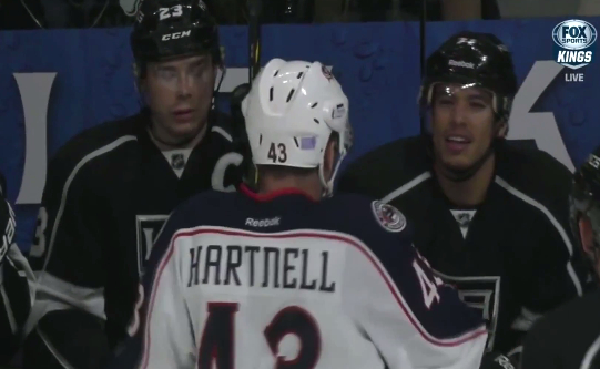 Scott Hartnell swings his stick at LA’s bench, punches Martin Jones