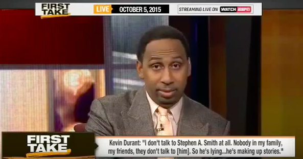 Stephen A. Smith threatens Kevin Durant: “You do not want to make an enemy out of me”